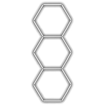 

Escape6 Kompletní LED hexagonové svítidlo bílé 4500 K, rozměr 3 elementy 97 × 246 cm