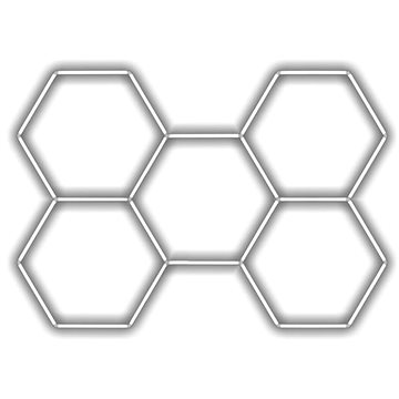 

Escape6 Kompletní LED hexagonové svítidlo bílé 6500 K, rozměr 5 elementů 238 ×168 cm