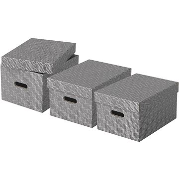 

ESSELTE Home, velikost M, 26.5 x 20.5 x 36.5 cm, šedá - set 3 ks