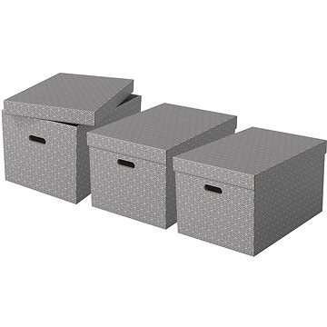 

ESSELTE Home, velikost L, 35.5 x 30.5 x 51 cm, šedá - set 3 ks