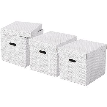 ESSELTE Home, krychlová, 32 x 31.5 x 36.5 cm, bílá - set 3 ks
