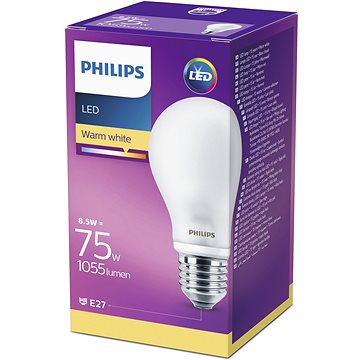 

Philips LED Classic 8.5-75W, E27, Matná, 2700K