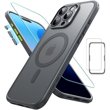 

ESR Classic Pro Case (HaloLock) Set, Compatible with iPhone 16 Pro, Frosted Grey
