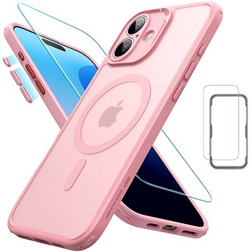 

ESR Classic Pro Case (HaloLock) Set, Compatible with iPhone 16 Plus, Frosted Frosted Pink