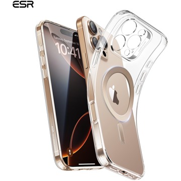 

ESR Zero Clear Case (HaloLock), Compatible with iPhone 16 Pro, Desert Titanium Ring