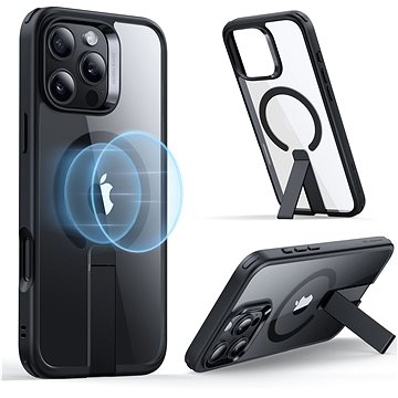 

ESR Boost Flickstand Case (HaloLock), Compatible with iPhone 16 Pro, Clear Black