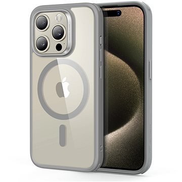 

ESR Classic Hybrid Case (HaloLock), Compatible with iPhone 15 Pro Max, Clear Grey