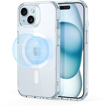 

ESR Classic Hybrid Case (HaloLock), Compatible with iPhone 15 Plus, Clear Blue