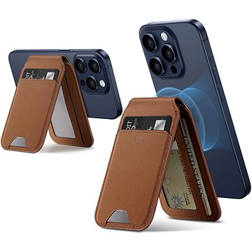 ESR HaloLock Vegan Leather Wallet Stand - Tan Suede