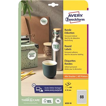 Avery Zweckform 6222-10 Kulaté samolepící etikety