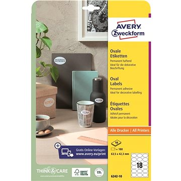 

Avery Zweckform 6242-10 Oválné samolepící etikety