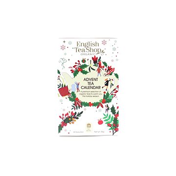

English Tea Shop Bílý adventní kalendář 36 g, 24 ks bio ETS24