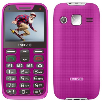 

EVOLVEO EasyPhone XR růžový s nabíjecím stojánkem