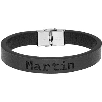

Ewena Kožený náramek černý se jménem Martin
