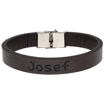 

Ewena Kožený náramek hnědý se jménem Josef