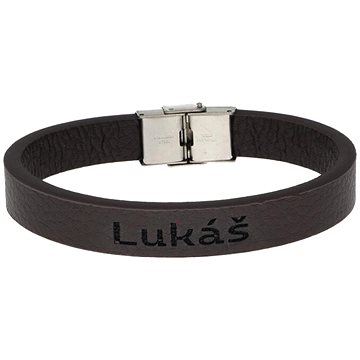 

Ewena Kožený náramek hnědý se jménem Lukáš