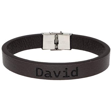 

Ewena Kožený náramek hnědý se jménem David