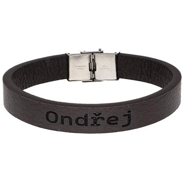 

Ewena Kožený náramek hnědý se jménem Ondřej
