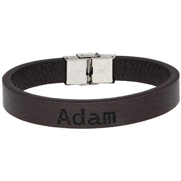 

Ewena Kožený náramek hnědý se jménem Adam