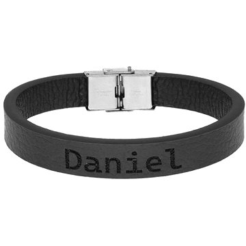 

Ewena Kožený náramek černý se jménem Daniel