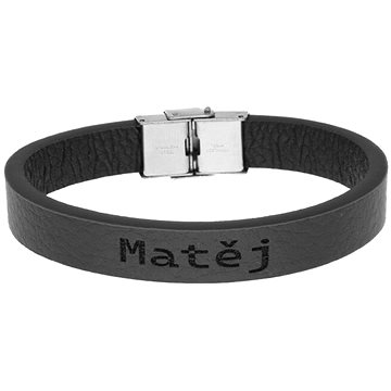 

Ewena Kožený náramek černý se jménem Matěj