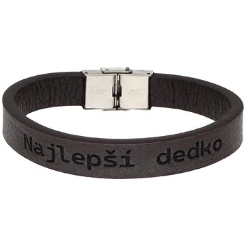 

Ewena Kožený náramek hnědý Najlepší dedko