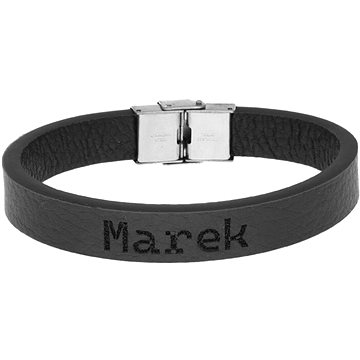 

Ewena Kožený náramek černý se jménem Marek
