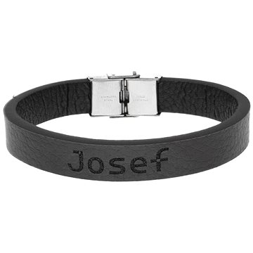 

Ewena Kožený náramek černý se jménem Josef