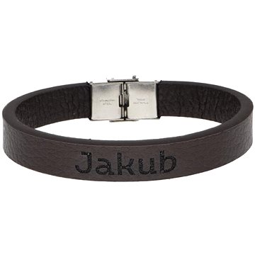 

Ewena Kožený náramek hnědý se jménem Jakub