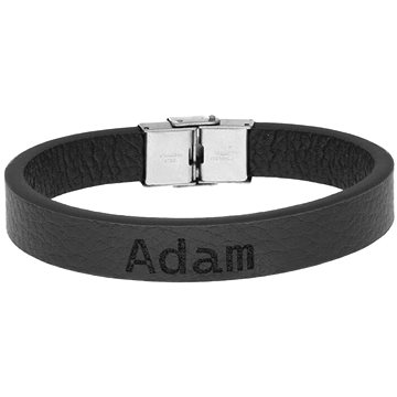 

Ewena Kožený náramek černý se jménem Adam