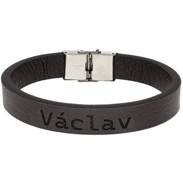 

Ewena Kožený náramek hnědý se jménem Václav