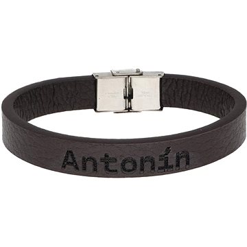 

Ewena Kožený náramek hnědý se jménem Antonín