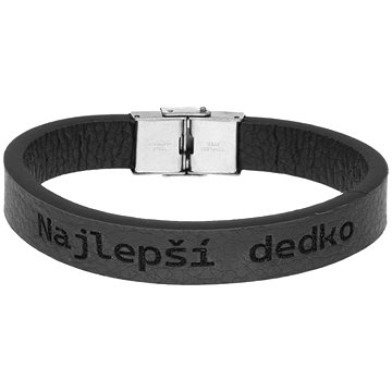 

Ewena Kožený náramek černý Najlepší dedko