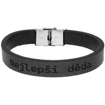 

Ewena Kožený náramek černý Nejlepší děda