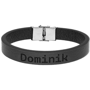 

Ewena Kožený náramek černý se jménem Dominik