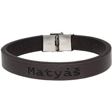 

Ewena Kožený náramek hnědý se jménem Matyáš