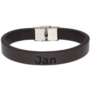 

Ewena Kožený náramek hnědý se jménem Jan