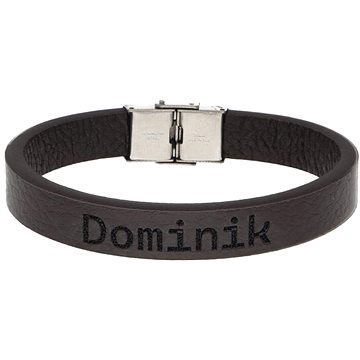 

Ewena Kožený náramek hnědý se jménem Dominik