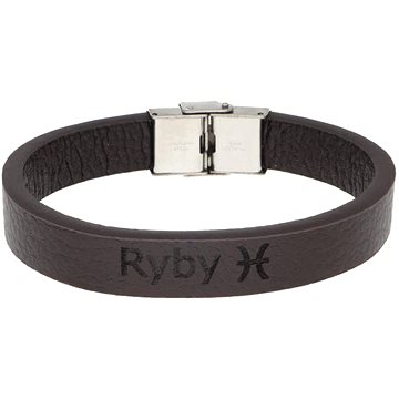 

Ewena Kožený náramek hnědý se znamením Ryby