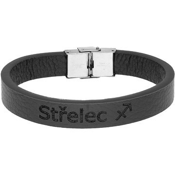 

Ewena Kožený náramek černý se znamením Střelec