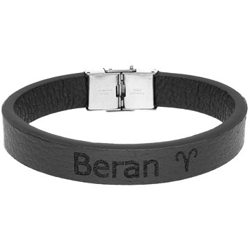 

Ewena Kožený náramek černý se znamením Beran
