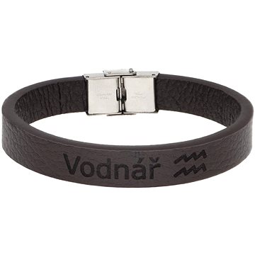 

Ewena Kožený náramek hnědý se znamením Vodnář
