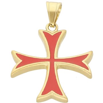

Ewena Přívěsek Rytířský Templářský kříž červeno zlatý