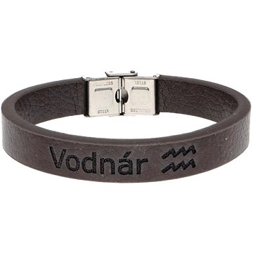 

Ewena Kožený náramek hnědý se znamením Vodnár