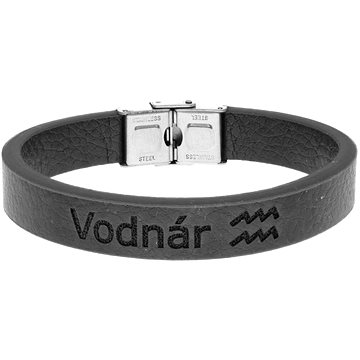 

Ewena Kožený náramek černý se znamením Vodnár