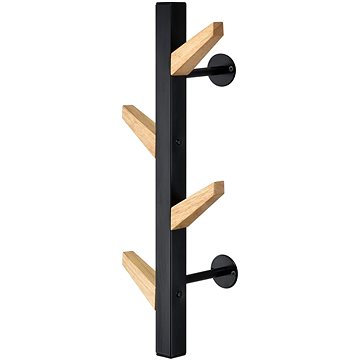 

EXCELLIANCE Nástěnný věšák kov a dřevo černý 50 cm