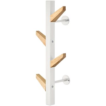 

EXCELLIANCE Nástěnný věšák kov a dřevo bílý 50 cm