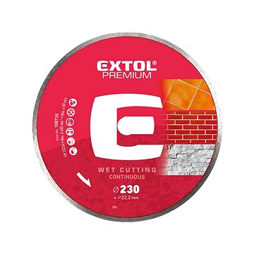 

EXTOL PREMIUM kotouč diamantový řezný celoobvodový, O 230x22,2x2,8mm, 108735