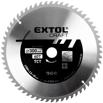 

EXTOL CRAFT kotouč pilový, O 350x3,2x30mm, 60T, 19119
