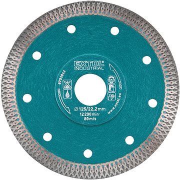 

EXTOL INDUSTRIAL kotouč diamantový řezný, turbo Thin Cut, O 125x22,2x1,5mm, 8703042